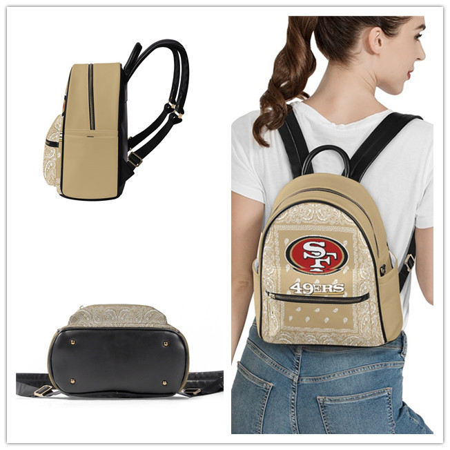 San Francisco 49ers PU Leather Casual Backpack 001